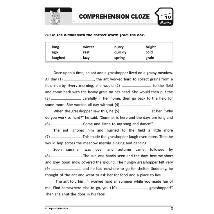 primary 3 english vocabulary grammar comprehension cloze shopee singapore