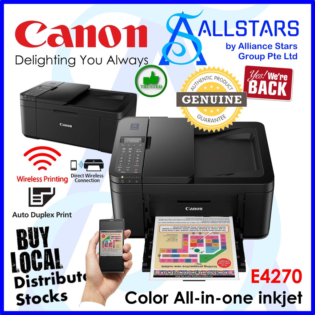 Canon PIXMA E4270 Compact Wireless AllInOne InkJet Printer + Fax