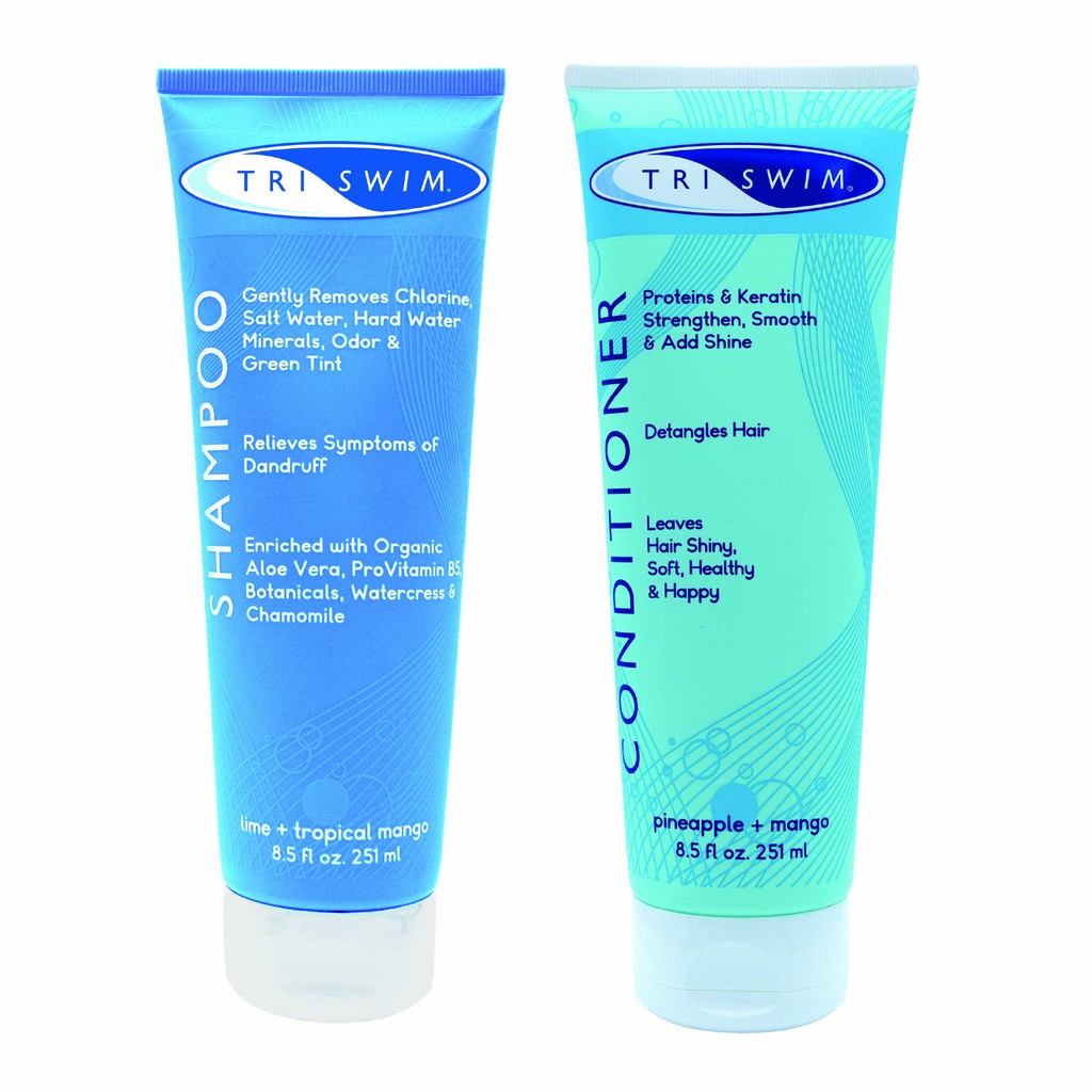 TRISWIM Chlorine Removal Swimming Shampoo & Conditioner Bundle Shopee