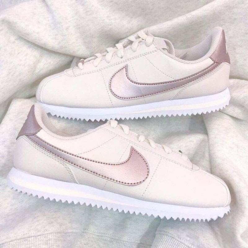 rose gold nike cortez shoes