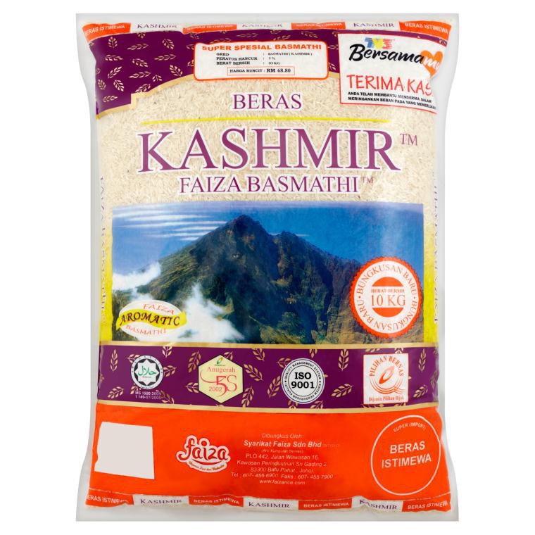 Faiza Kashmir Beras Basmathi Rice 10kg Singapore