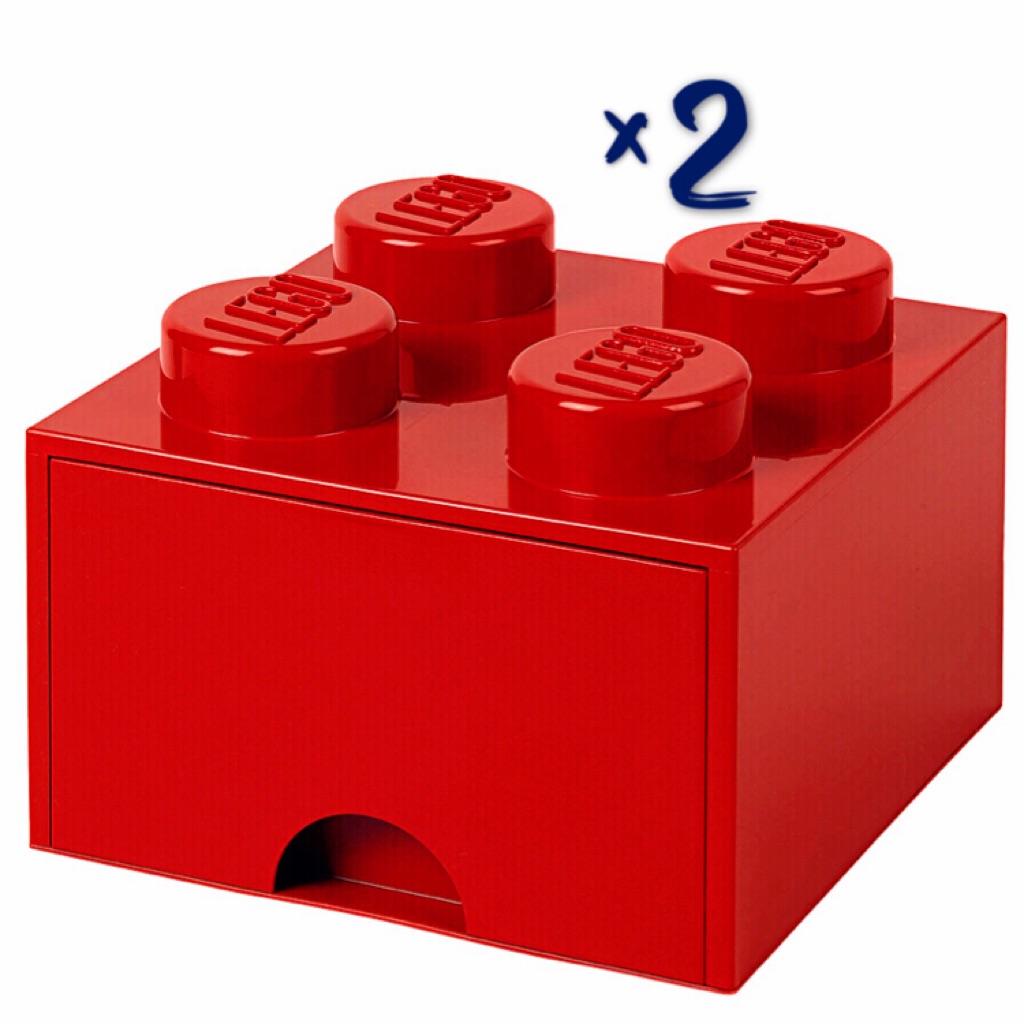 Bn Authentic Lego Storage Drawer Red 2 X Chest Of Drawers