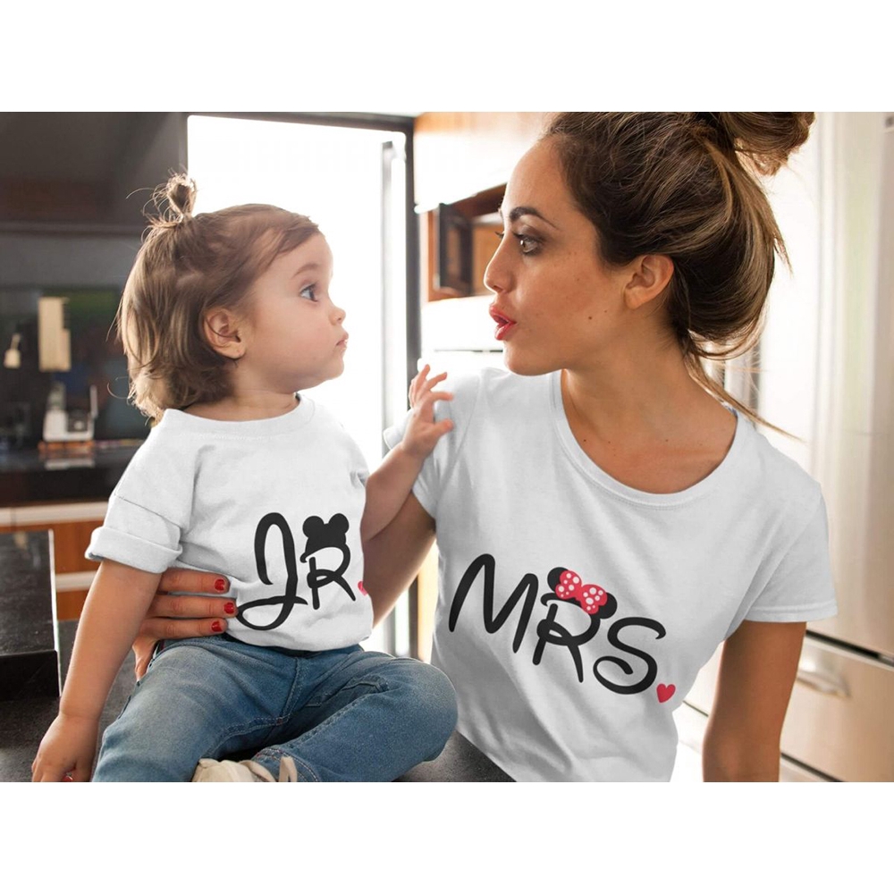 Mommy & Me Shirt Family Matching Outfits Mom and Me Clothes Letter Short Sleeved Tshirt Mother Daughter Family Clothing