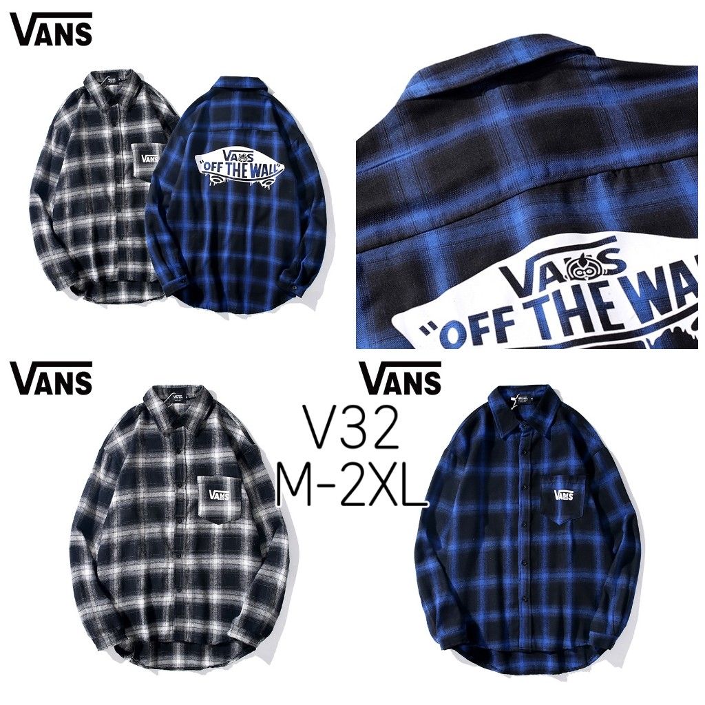 vans checkered button up