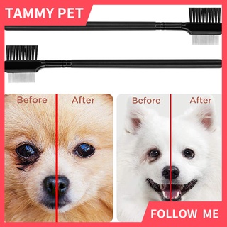Tear Stain Remover Comb Dog Flea Comb Double-Sided Dog Eye Comb Brush Pets Grooming Comb for Dogs Cats Removing Crust and Mucus