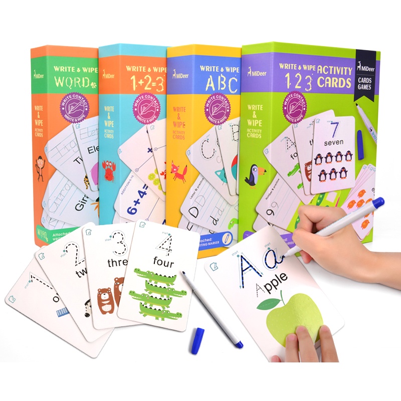 Mideer Write and Wipe Kids Learning Card | Shopee Singapore