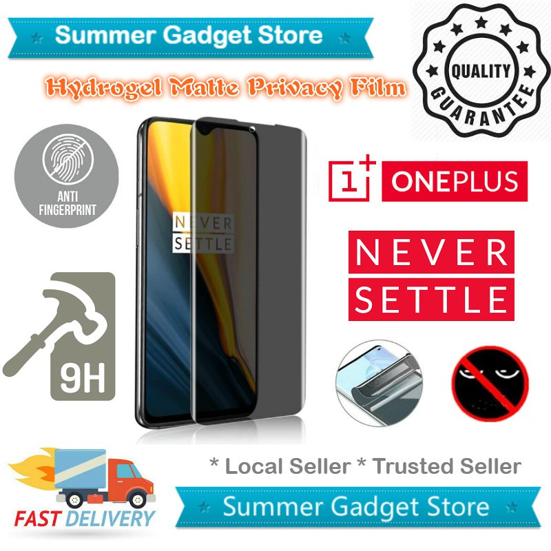 Oneplus 6t Mclaren 6t 5t 5 3t 3 X 2 One Hydrogel Matte Privacy Screen Protector Shopee Singapore