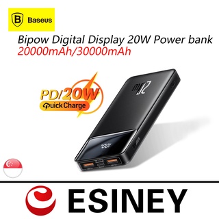 Baseus Bipow PD20W 10000mAh / 20000 mAh/ 30000mAh Digital Display Quick Charge Power Bank Portable Fast Charger