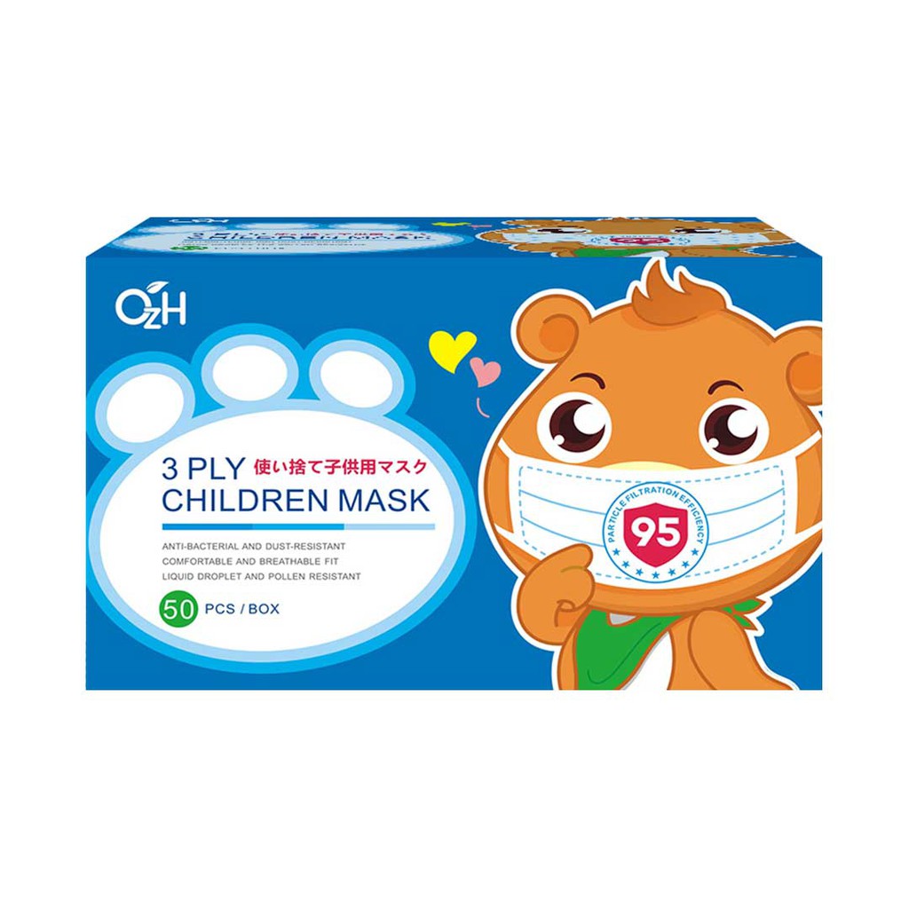 Oz Health 3Ply Children Surgical Mask (BFE 95 Percent) 50pcs By