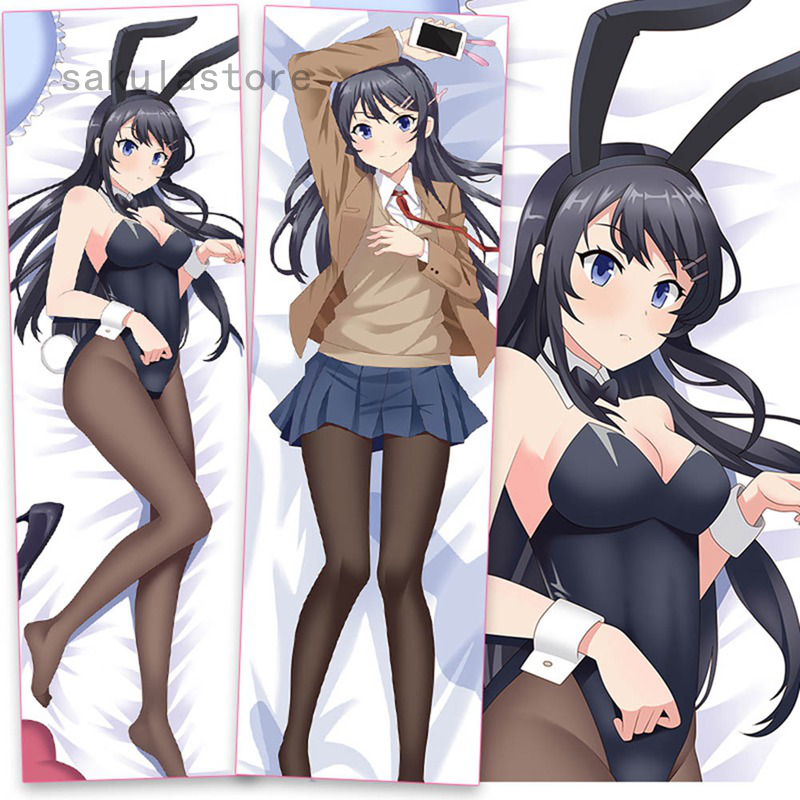 Sakurajima Mai Dakimakura Anime Girl Body Bedding Pillow Cover Case 105cm 