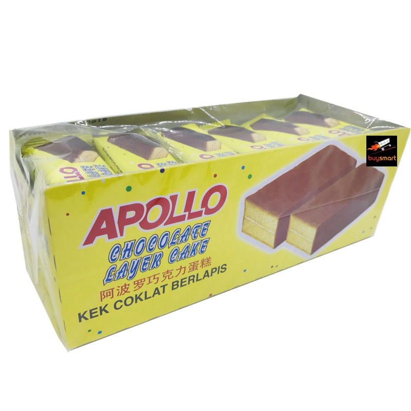 Shop Malaysia Apollo Chocolate Layer Cake Kek Coklat Berlapis Snek 18gx24pkt Shopee Singapore