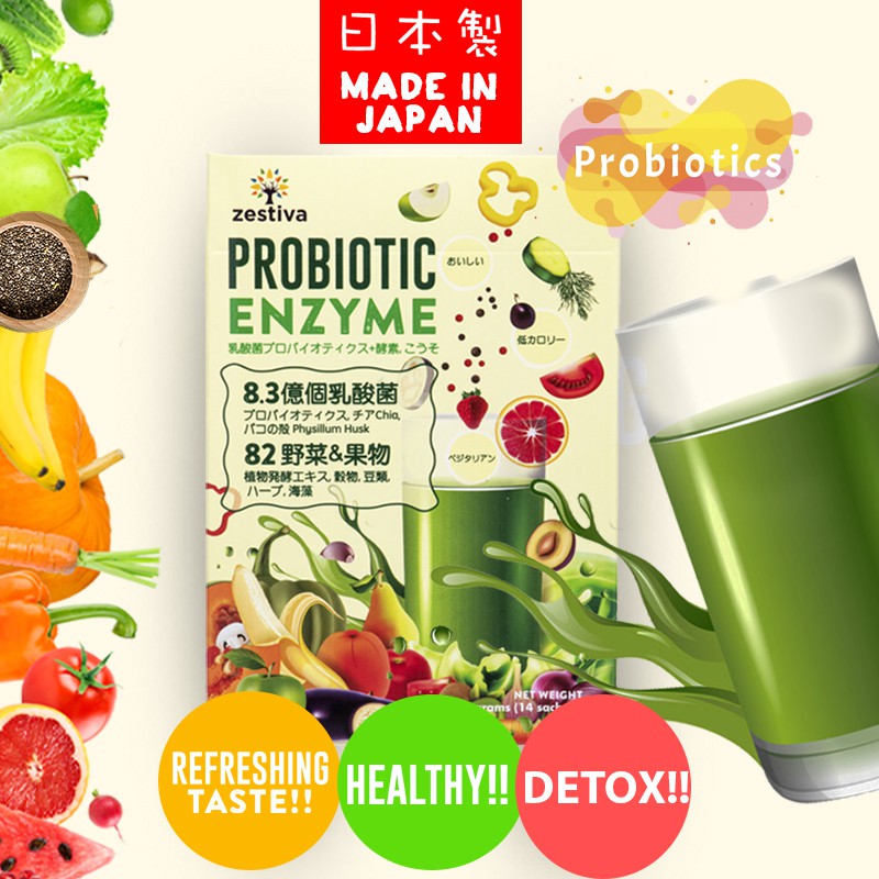 Zestiva Japan Probiotic Enzyme Drink, DETOX with Chia seed, Physillum