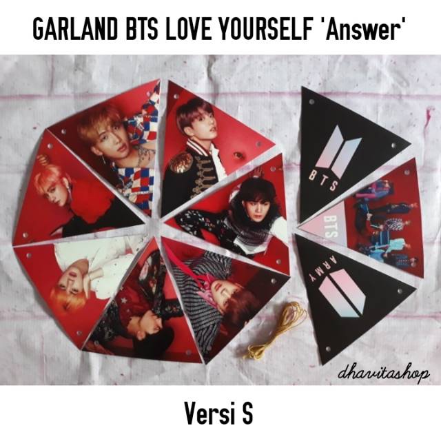 Garland Bunting Flag Kpop Bts Love Yourself Answer Version S E L F Shopee Singapore