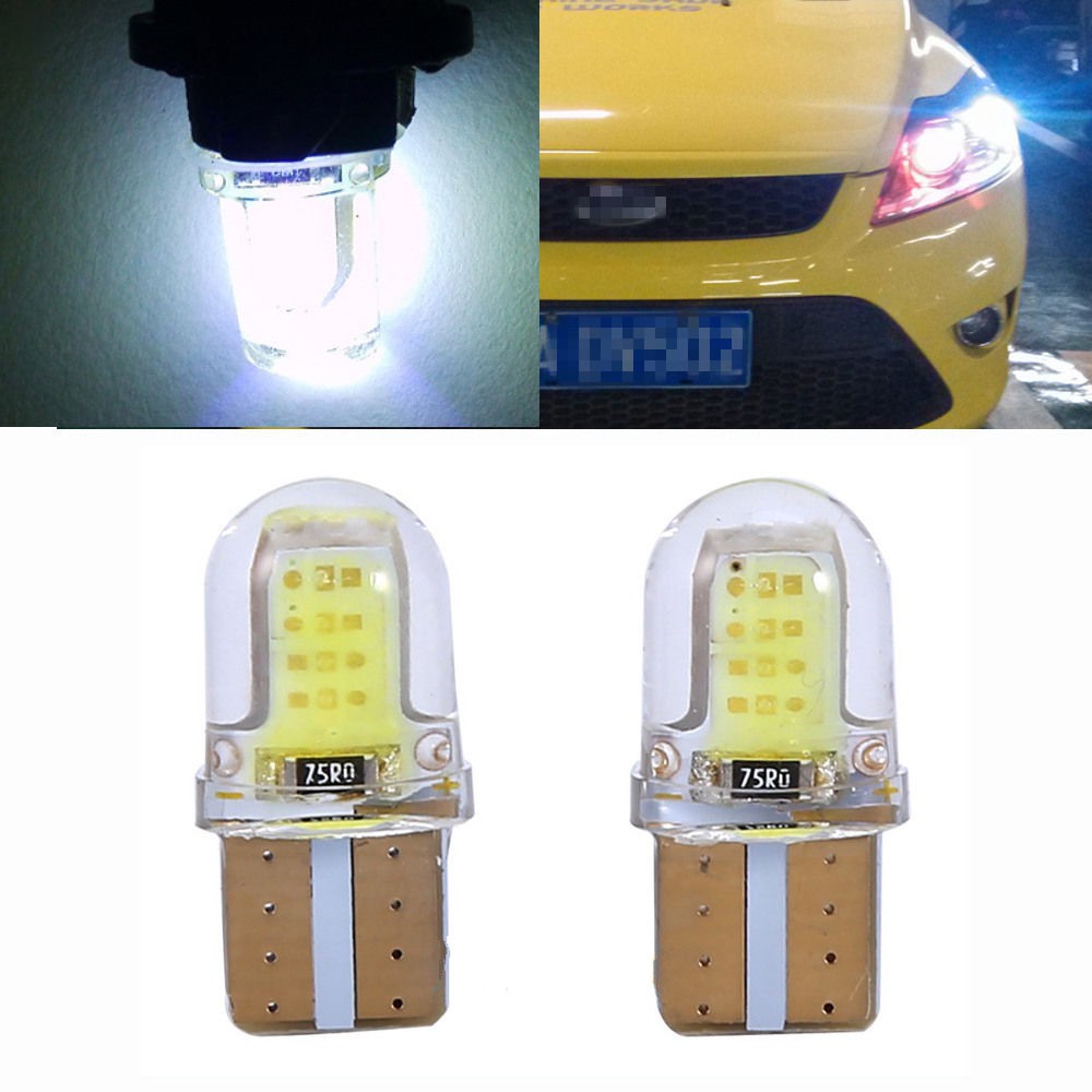 2x Hot Brand T10 194 168 W5W COB LED Car License Plate Dome Map Light Bulb White