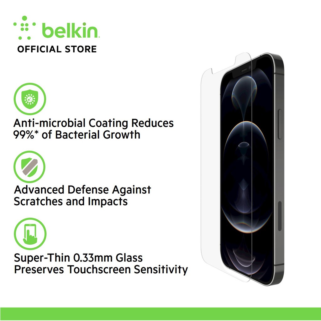 Belkin OVA021zz SCREENFORCE TemperedGlass Treated Screen Protector for