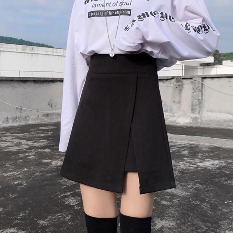 black skirt korean fashion