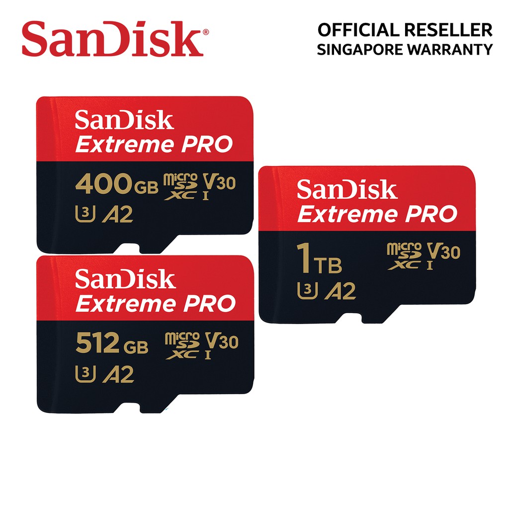 SanDisk Extreme PRO microSDXC UHSI CARD 400GB 512GB 1TB Shopee Singapore