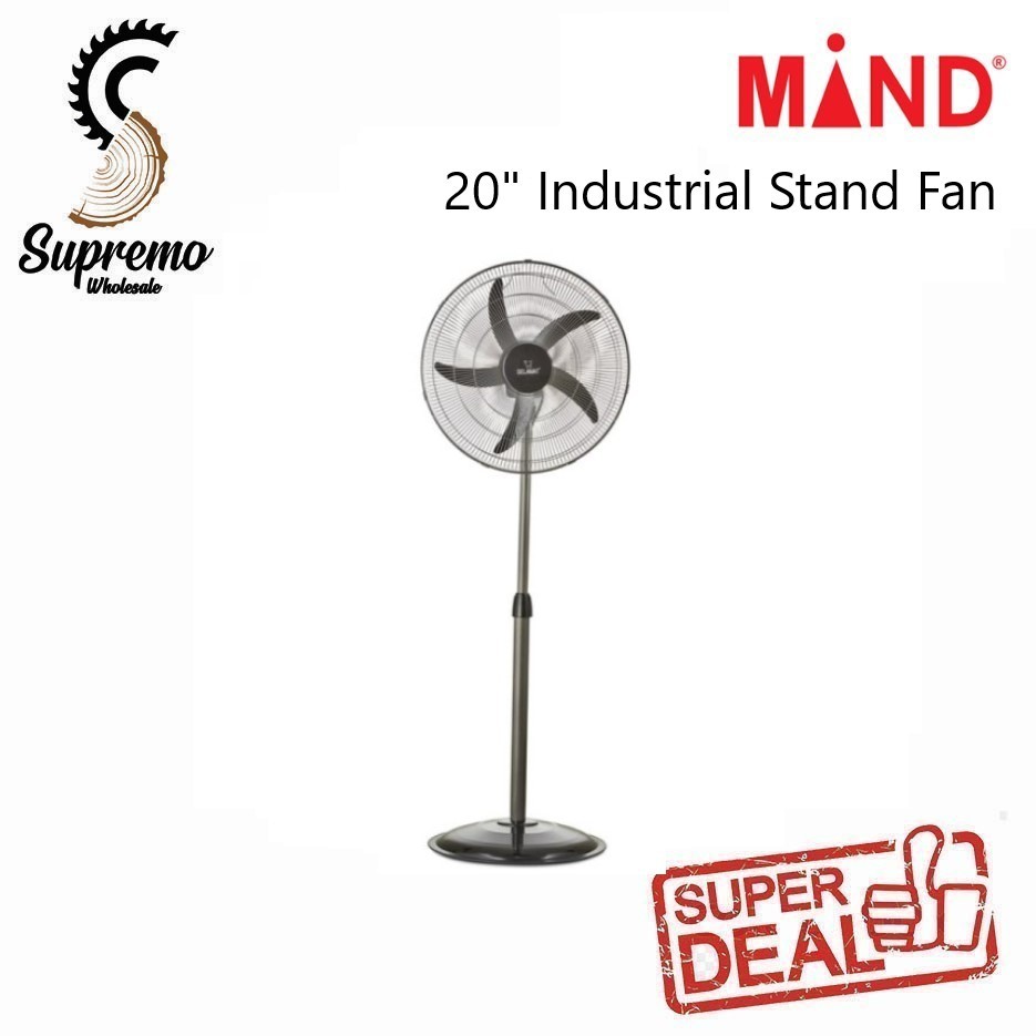 Mind 20 Inch Industrial Stand Fan Maximum Efficiency Cooling 3 Speed Modes Adjustable Stand Height 155cm 165cm Shopee Singapore
