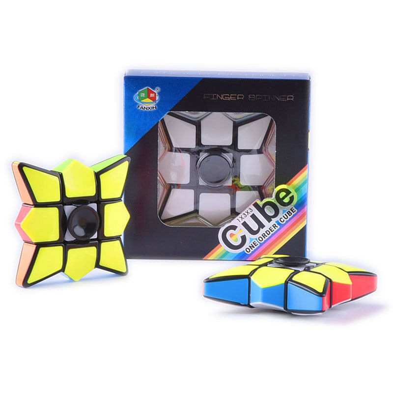 Rubik Magic Cube 1x3x3 Fidget Hand Spinner EDC Focus ADHD Autism Finger Toy Gift 