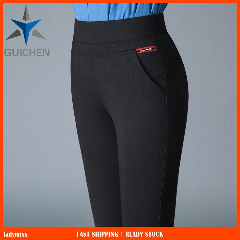 Gc M 4xl Women Pants Sukan Vintage Black Straight Cut High Waist Perempuan Long Trousers Seluar Slack Hitam Zumba Wanita Shopee Singapore