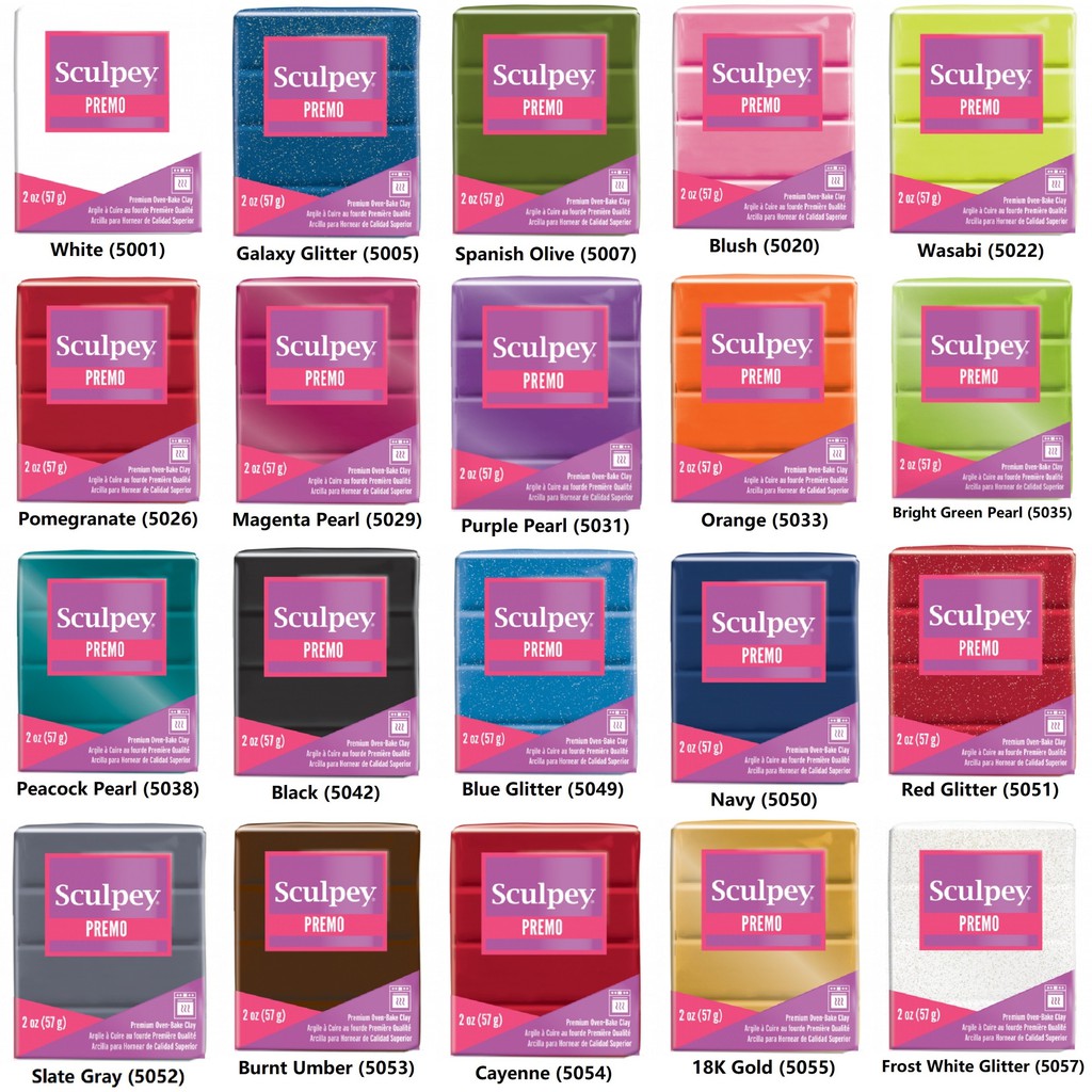 Sculpey Premo Clay 2oz(57g) PE02, Part 1/3 (54 colours in this range) Shopee Singapore