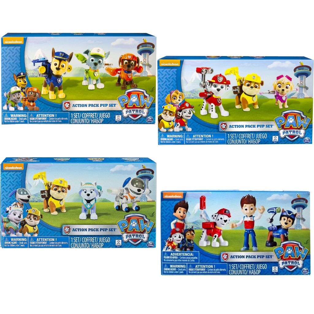 paw patrol action pack pups figure set