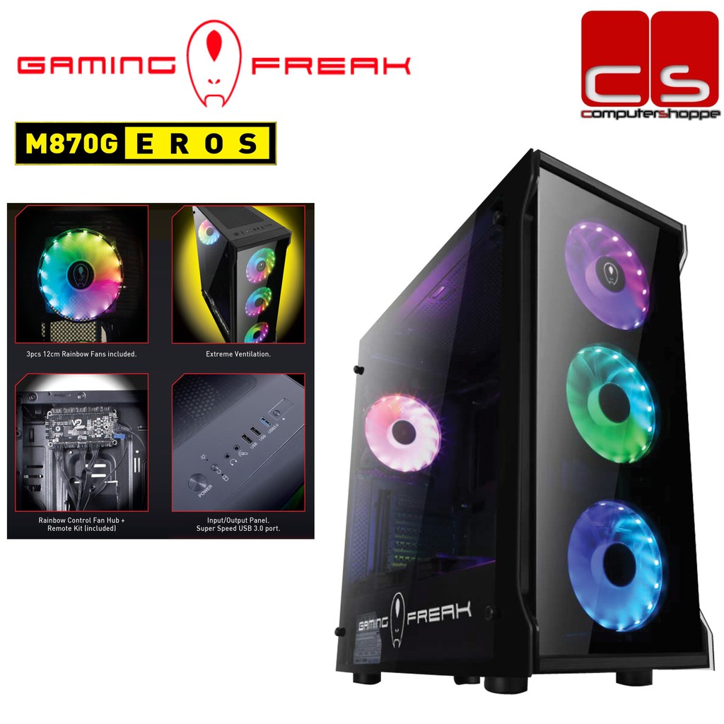 Gaming Freak Eros M870g Premium Middle Tower Casing Shopee Singapore