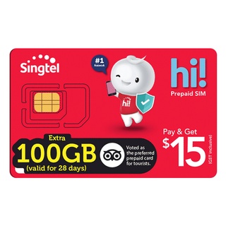 Singtel SGD15 hi Prepaid SIM Card (SIM to be registered within 7D)