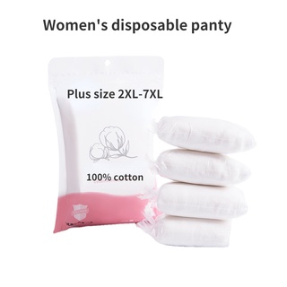[Ready stock ] Disposable underwear for Women's Plus Size Panty 2XL-7XL  4XL  5XL 6XLMaternity Cotton Maternity Panties menstrual underwear shorts travel panty