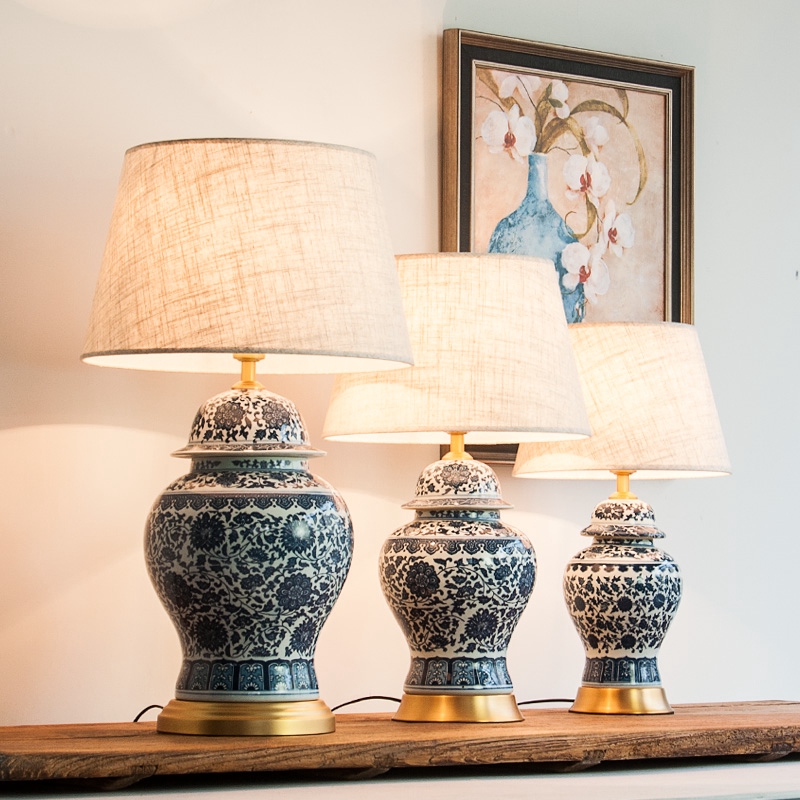 white porcelain table lamp