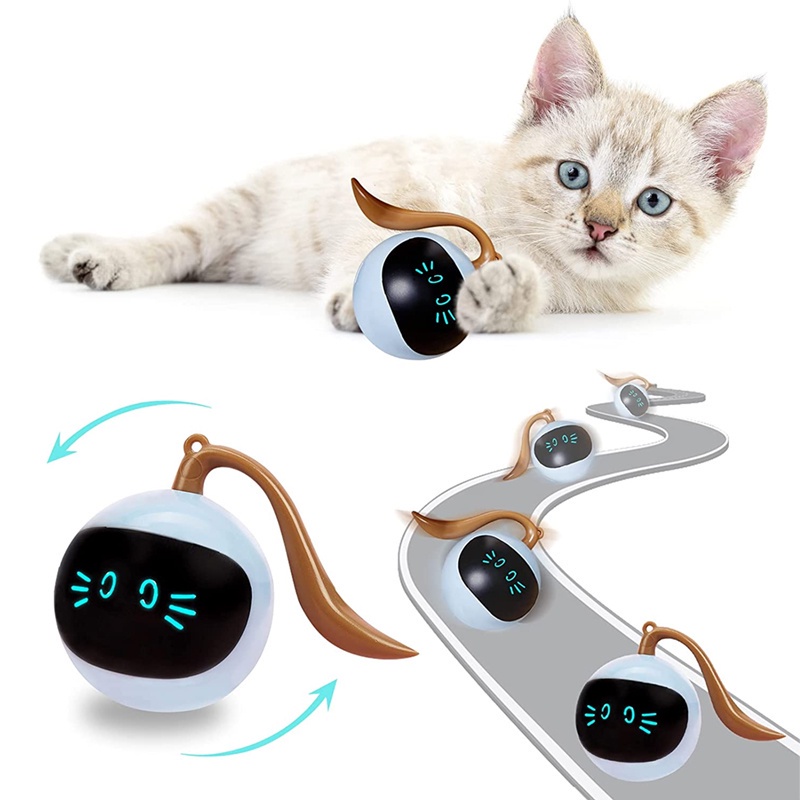 Cat's Interactive Automatic Toy Ball Electronic Rechargeable Cute Smart Toy for Kittens 