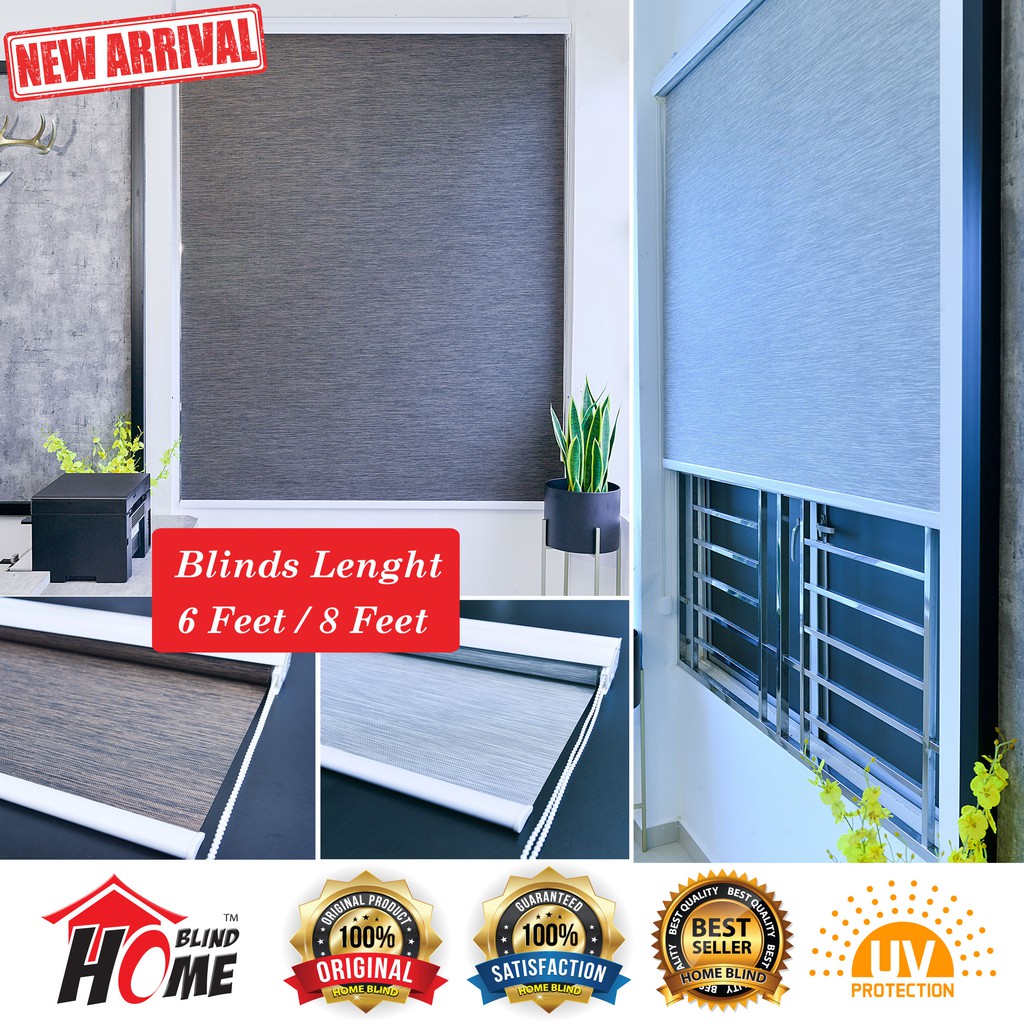 Shop Malaysia Roller Blinds Imitation Linen Langsir Bidai Semi Blackout Height 6 Feet 8 Feet Shopee Singapore