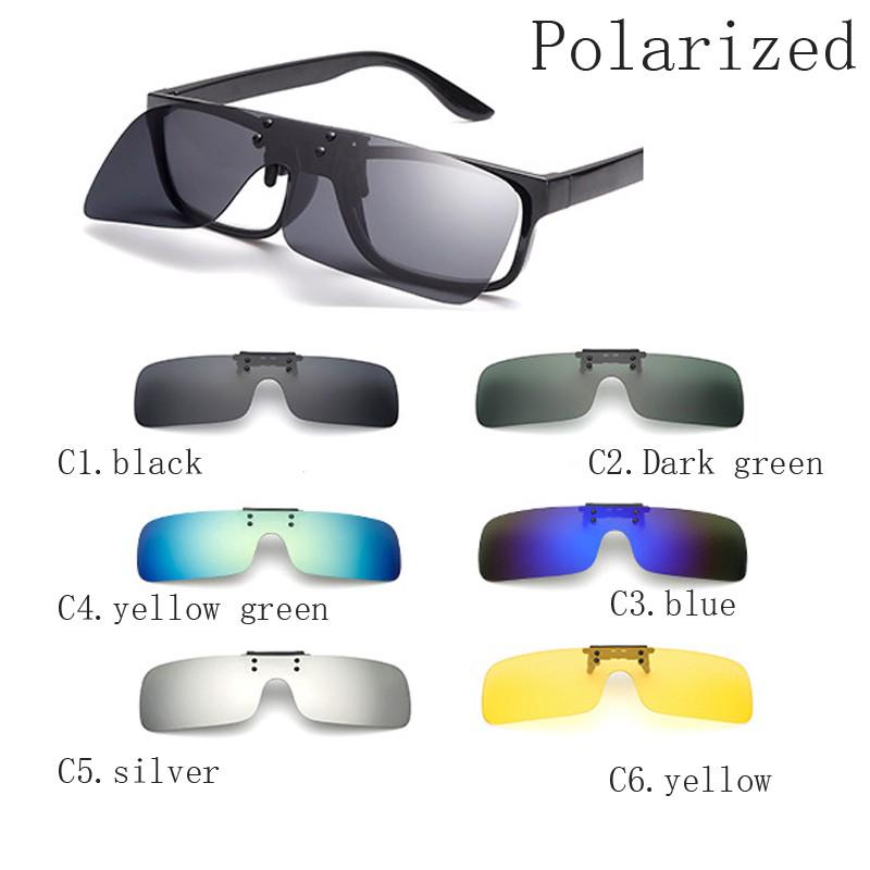 READY STOCK Polarized Clip on Sunglasses clip on glasses square