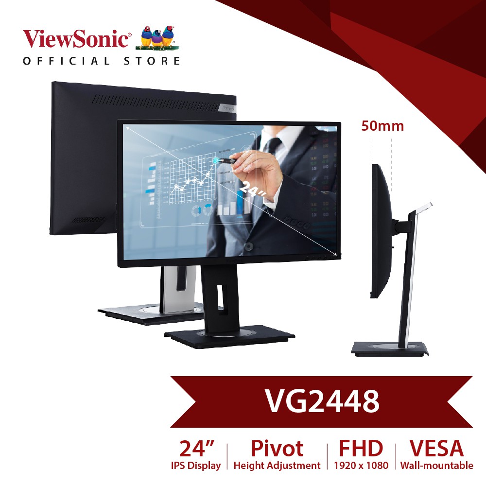 VG2448 ViewSonic 24" Advanced Ergonomics Business Monitor (height