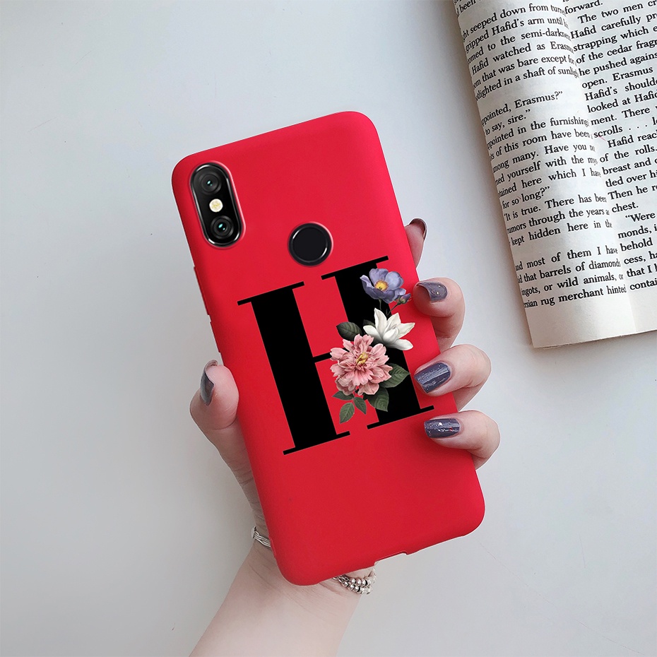 Shockproof Casing Xiaomi Mi 8 A2 Lite 6X Redmi 6 Pro Phone Cases Luxury Alphabet Letters Silicon Soft Rubber Case Cover
