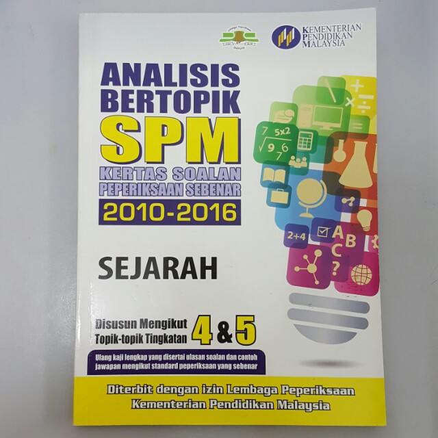 Analisis Bertopik Spm Sejarah Kertas Soalan Peperiksaan Sebenar 2010 2016 Shopee Singapore