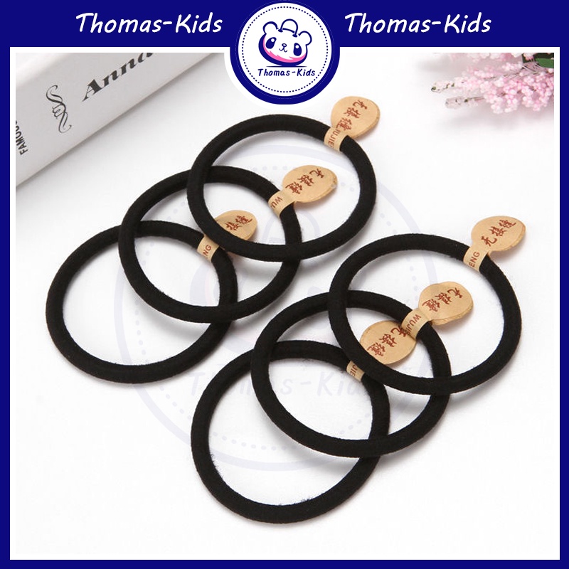 THOMAS KIDS] High Elasticity Hair Rope Thick Seamless Hair Tie Black Rubber  Band Wholesale | Shopee Singapore