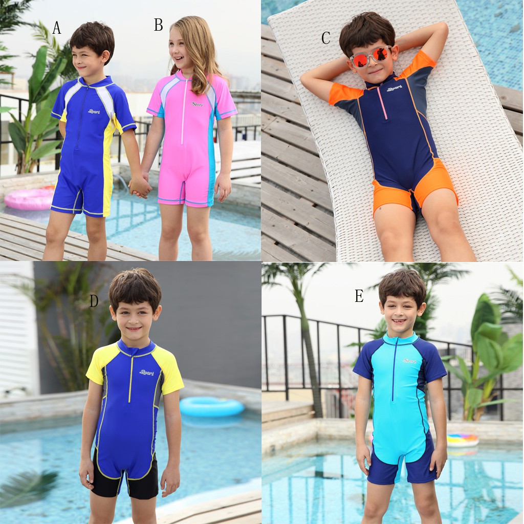 swimming suit with sleeves and shorts