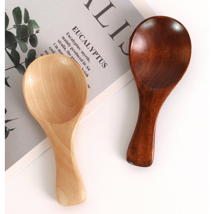 10 SellerGiveOrBuy Wooden Tea Coffee Dessert Spoons Small Spoon Hand Carved Tembusu Wood 