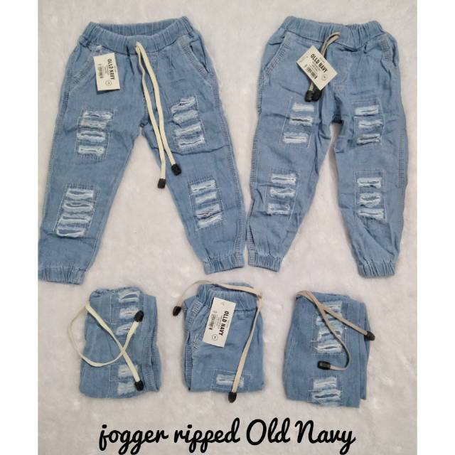 old navy denim joggers