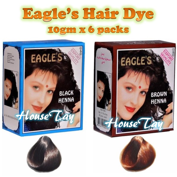 Shop Malaysia Eagle S Black Brown Henna Traditional Hair Care Dye 10gx6 Box Shopee Singapore