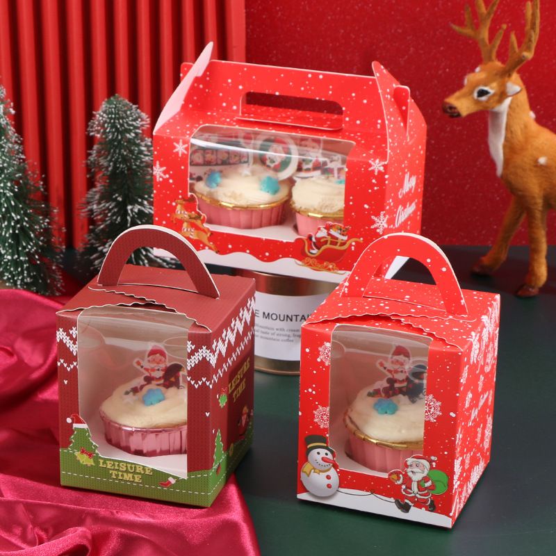 *Sg Ready Stock *Christmas Cupcake box Desert box Cupcake Packaging box ...