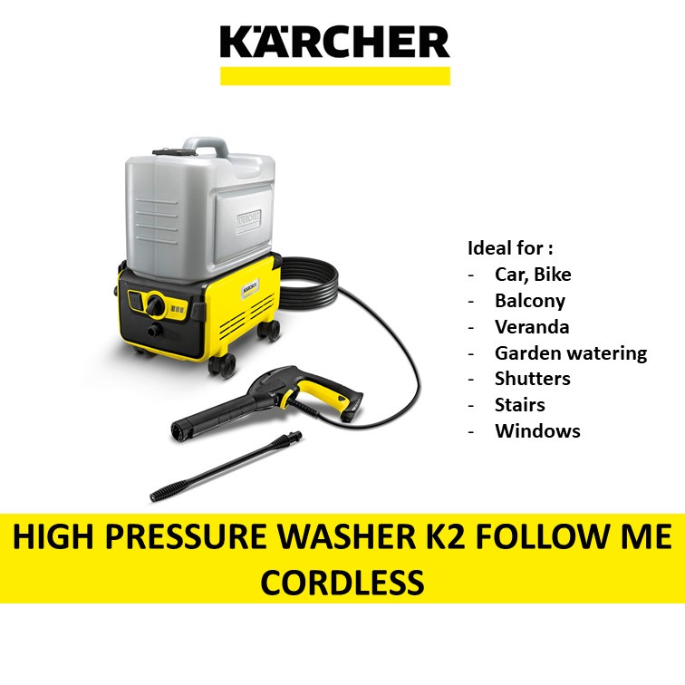 Karcher Cordless High Pressure Washer K2 Follow Me 36 V LiIon battery and detachable water