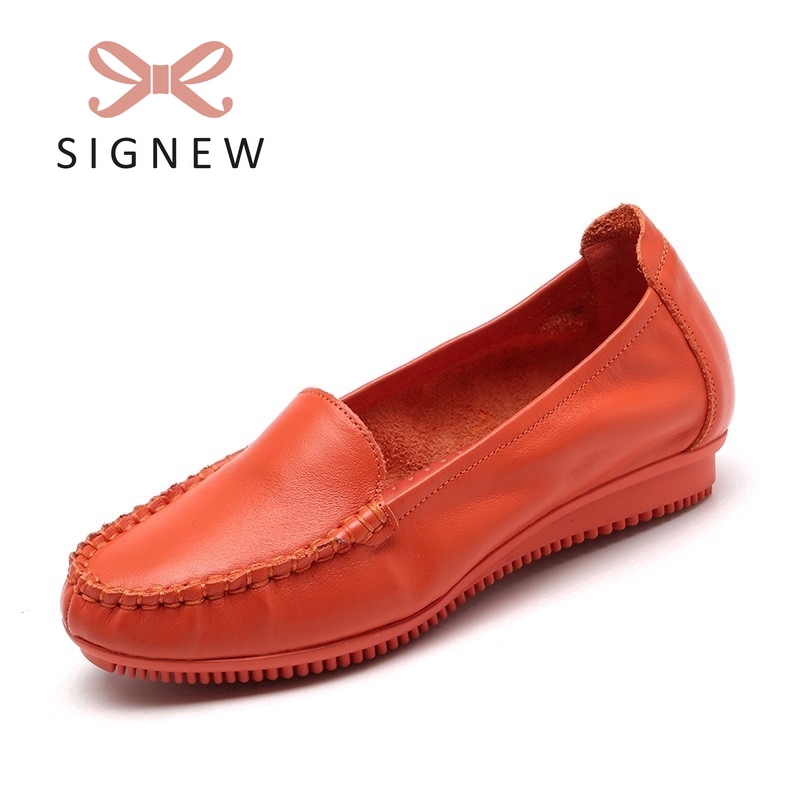 soft leather slip on shoes womens