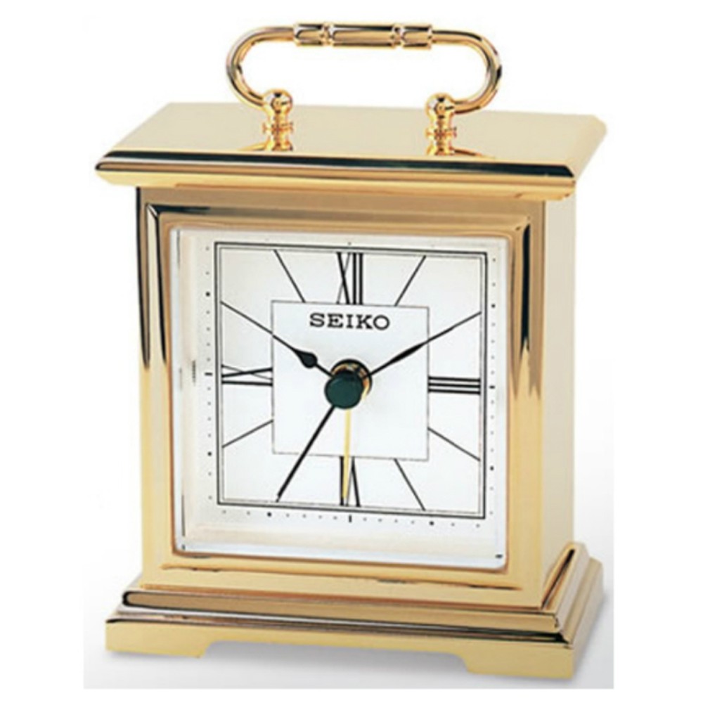 Seiko Gold Plated Square Carriage Clock QHE005G Shopee Singapore