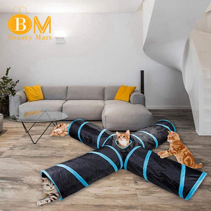 4 Way Cat Tunnel Portable Tubes Collapsible Cat Toy Shopee