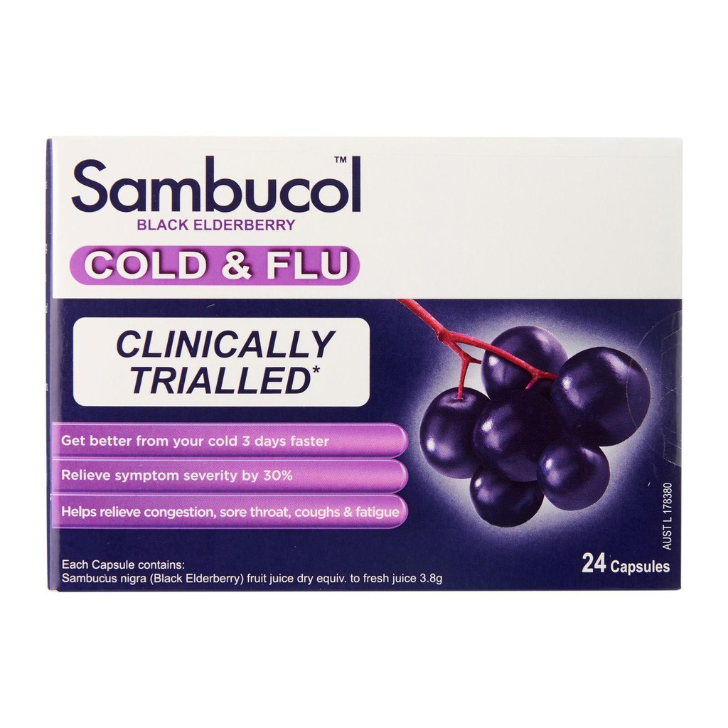 Sambucol Black Elderberry Cold And Flu (Aus Version) 24 Capsules