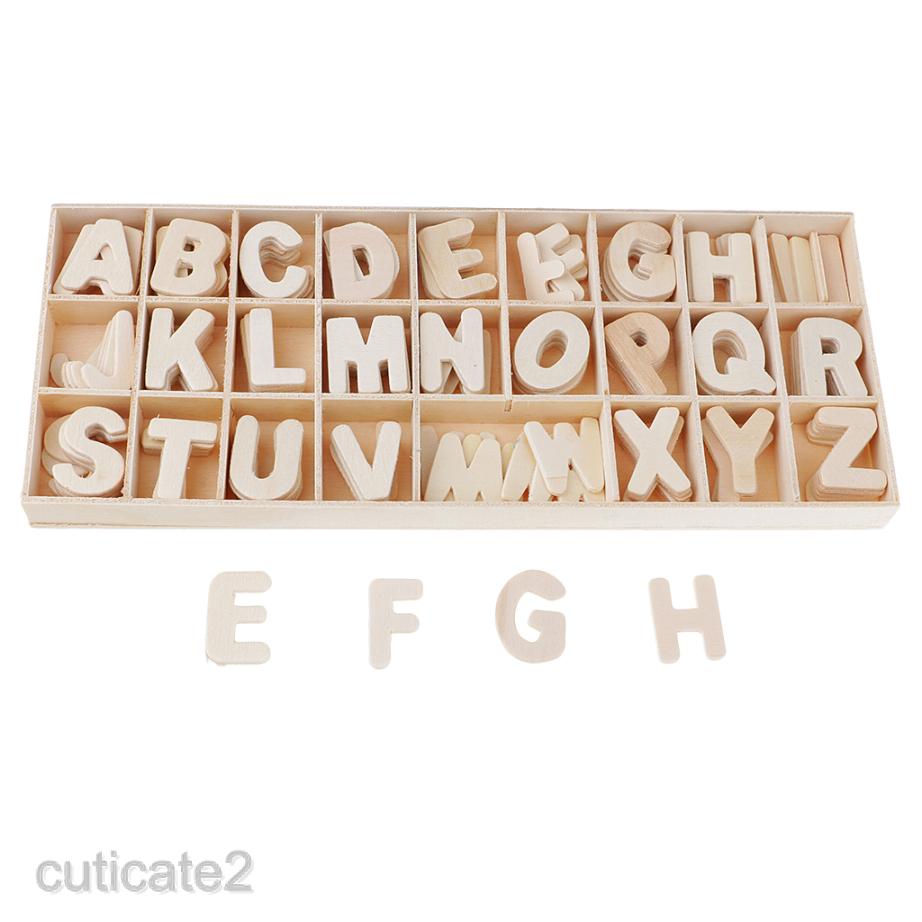 DIY Wooden Alphabet Tiles Natural Wood Letters Scrapbook Crafts 156x in ...