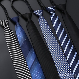 【MABB】Men's Business  Zipper Tie  Korean Black Lazy necktie