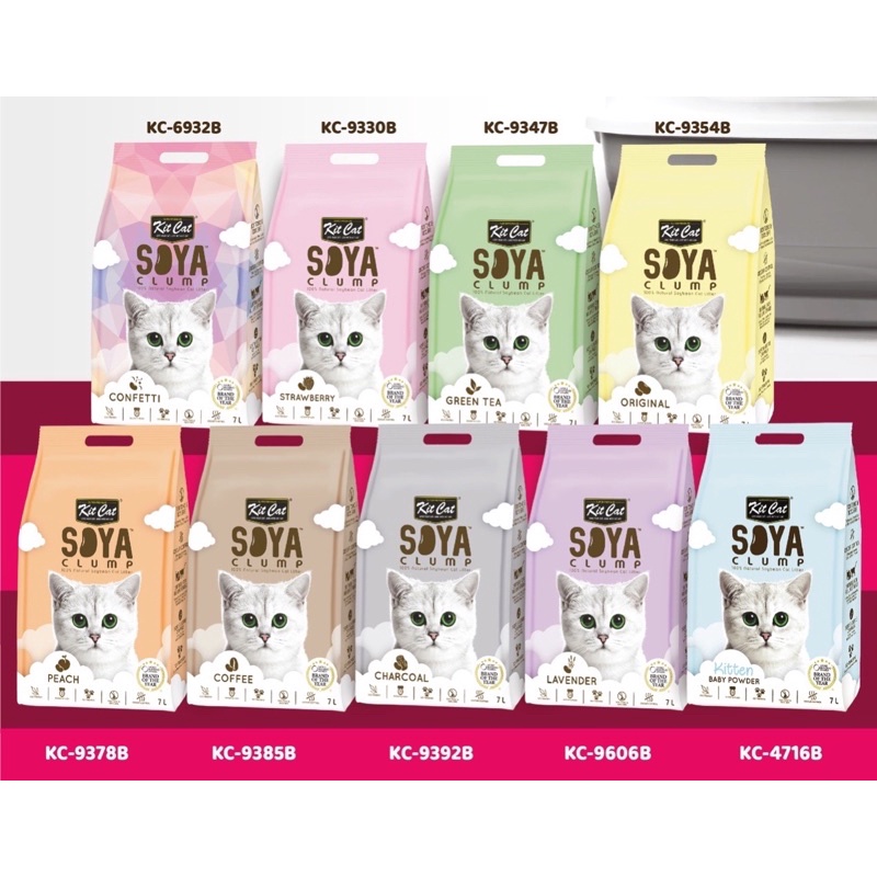 Kit Cat 100 Natural Soybean Soya Clump Cat Litter (7L) Shopee